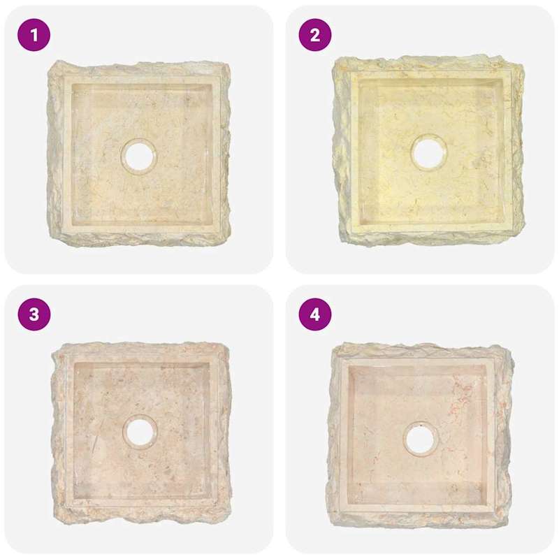 Marble Washbasin Measuring 30X30X13 Cm in Cream Color