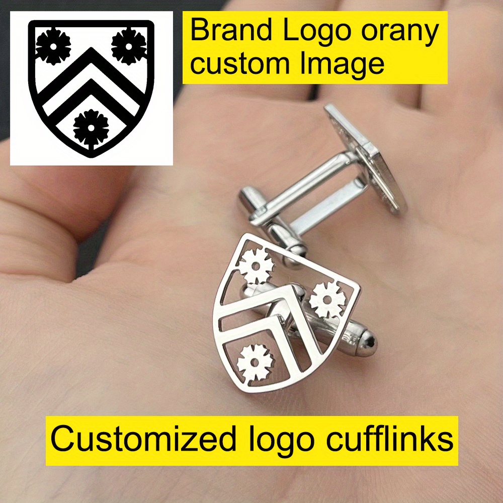 TEMU Gemelos personalizados, gemelos de acero inoxidable, conjunto de accesorios elegante, regalo de boda para hombres, de moda moderno, Navidad,