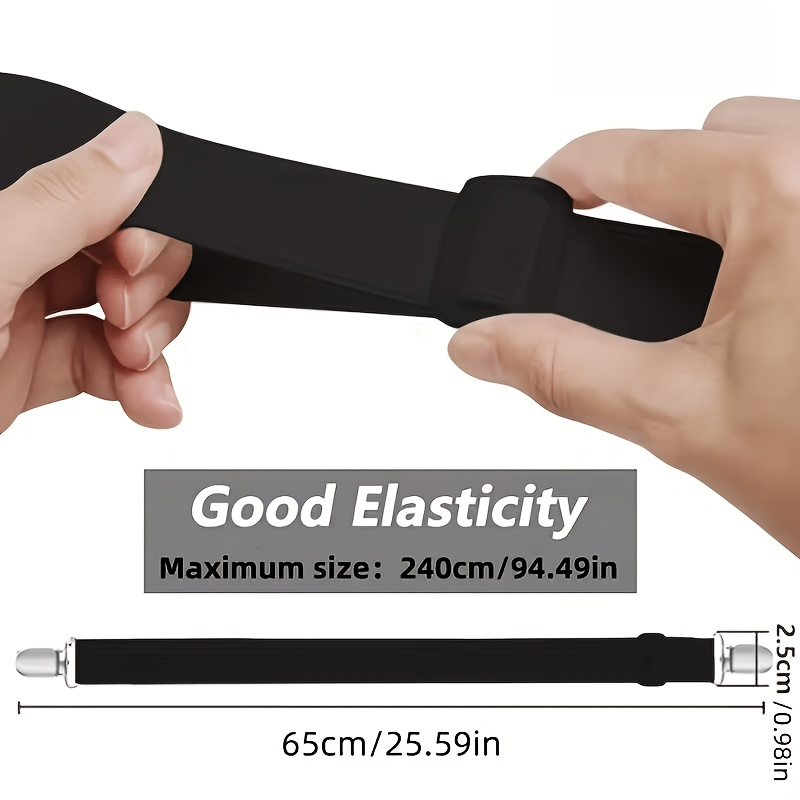E-shop 4 verstellbare elastische Bettlakenhaltergurte mit strapazierfähigen Clips, geeignet für Matratzen, Sofas, Tischdecken, Bügelbrettbezüge