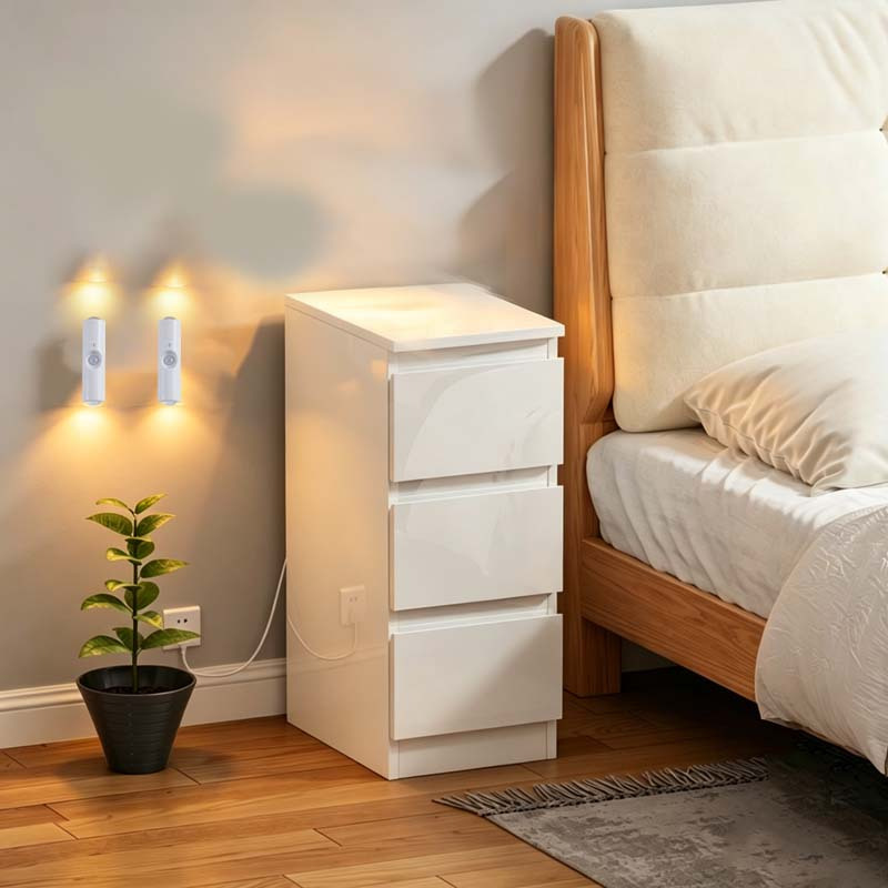 TEMU 4-led Bead Tri-color Ambient Light / 2-pack, Sensor Hill Light Spotlight, Magnetic Charging Self-adhesive Cabinet Light, Night Light, No-wiring