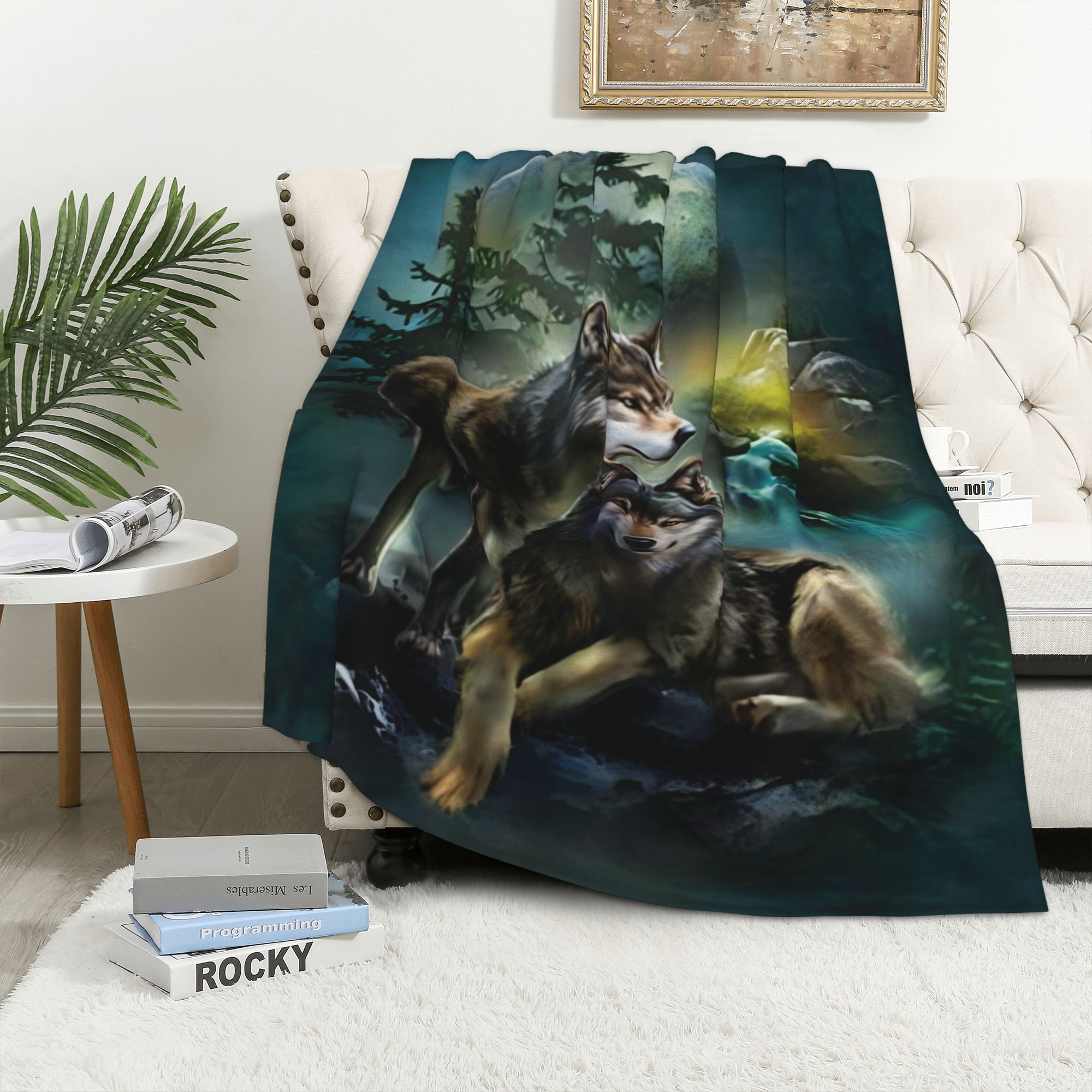 

Wolf & Soft Flannel Throw Blanket - Cozy, For & Decor, Knit Polyester, Perfect Gift Idea