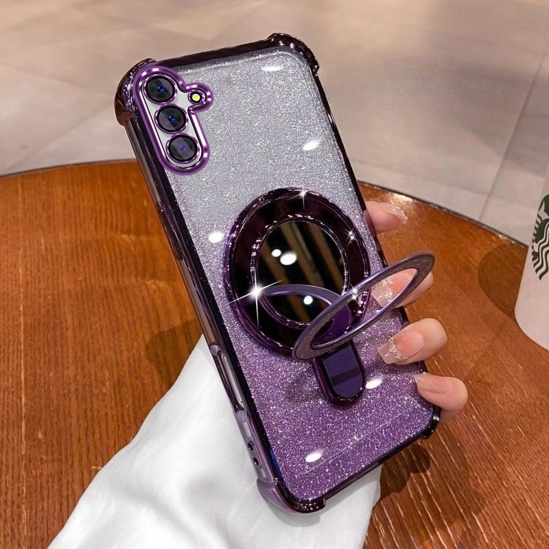 TEMU Phone Case - Phone Case Compatible With Galaxy A17 And A26 5g, Featuring Mirror For Touch-ups And A Sturdy Stand. It Full Protection Against