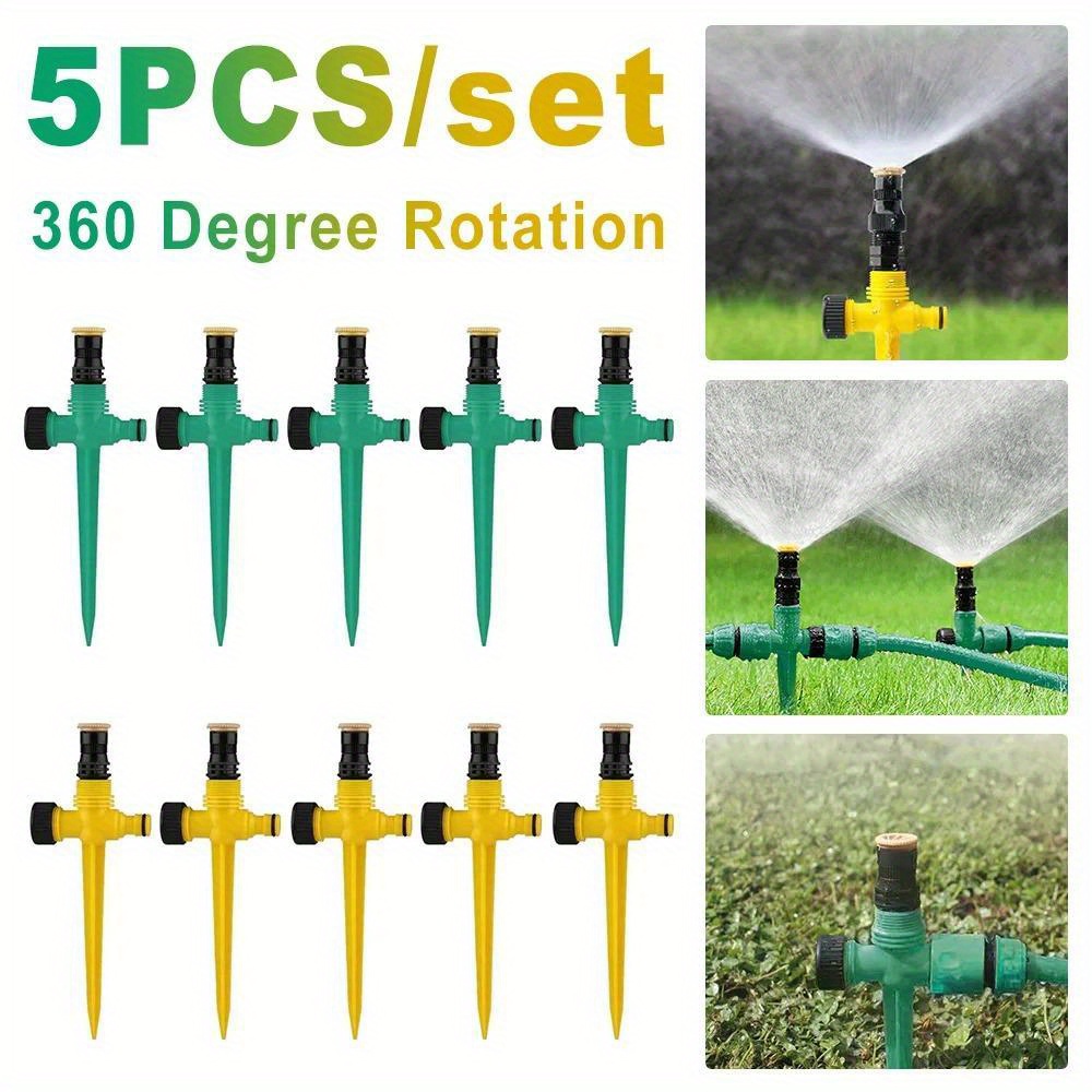 360-degree rotating garden sprinkler system 5-piece