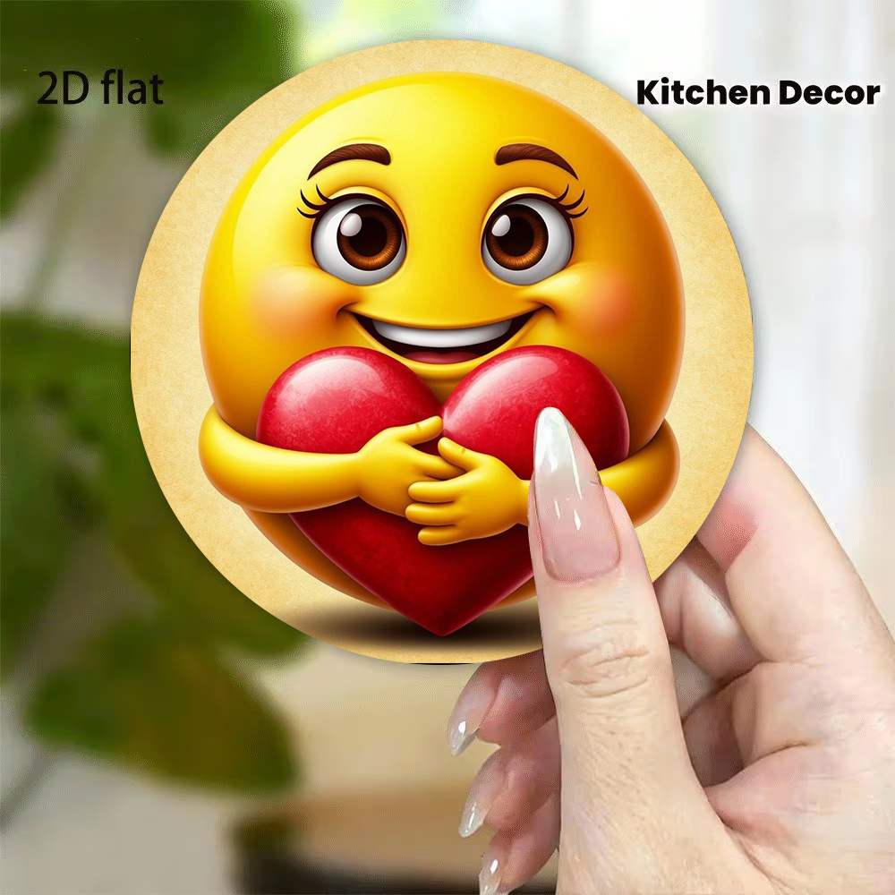 TEMU 1pc Face & Heart Magnetic Fridge Magnet Suitable For Home, Office, Kitchen Decor - Strong Magnetic Adsorption, Acrylic Board With Face & Hearts,