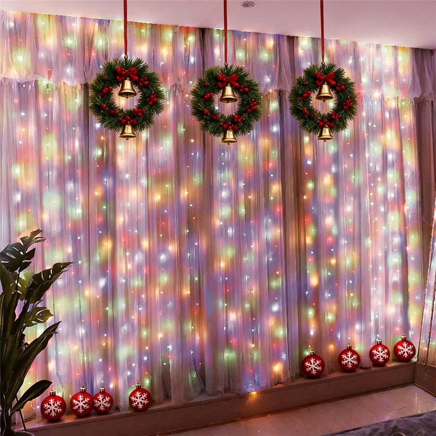 TEMU Guirlande Lumineuse Féérique 200 LED 299cm x 199cm, Prise USB avec 8 de Couleurs, Guirlande d'Intérieur, Guirlande de Noël à Suspendre pour