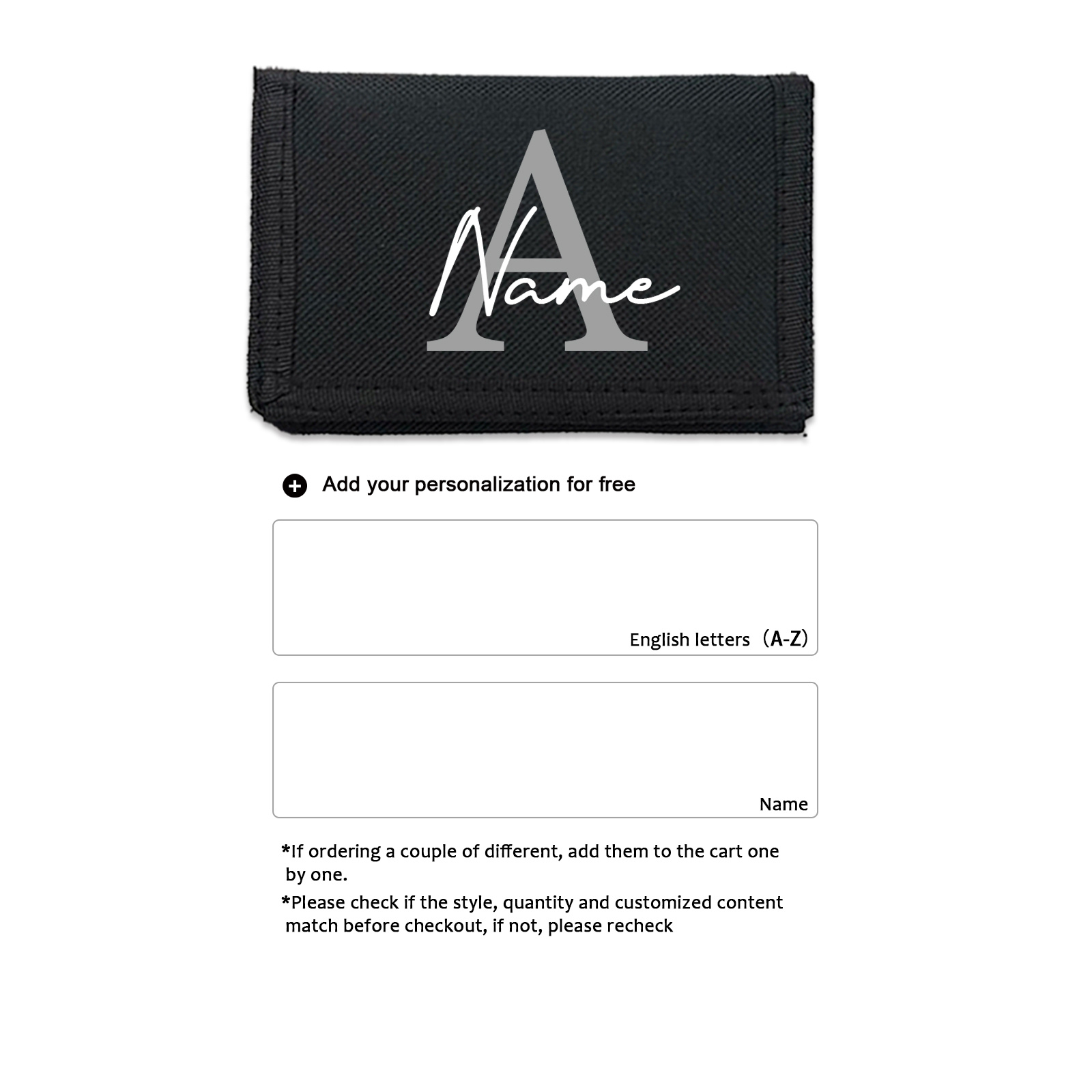 Image of 1pc Personalized Wallet, Wallet For Men Custom Name Initial, , Holidays, , Coin Pocket, Card Holder With For Teen, Birthday Gift, Valentine's Day Gift