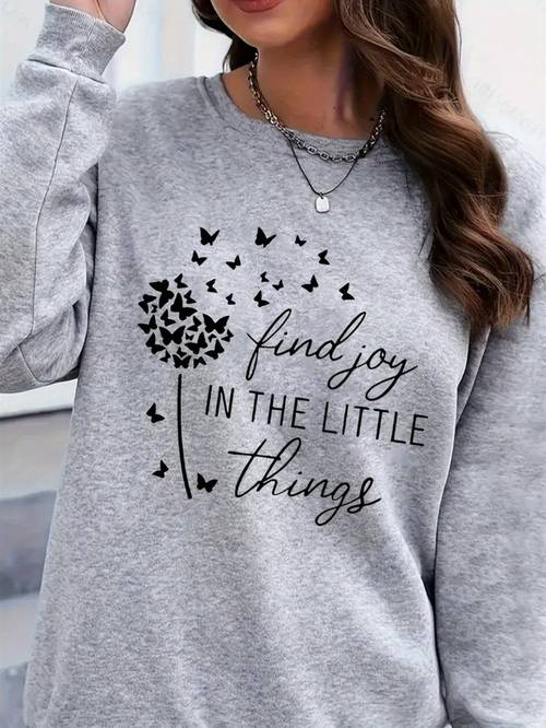 item picture womens long sleeve pullover sweater gray fall winter sweater with in quote floral like pattern medium stretch casual everyday outfit essential for layering wear