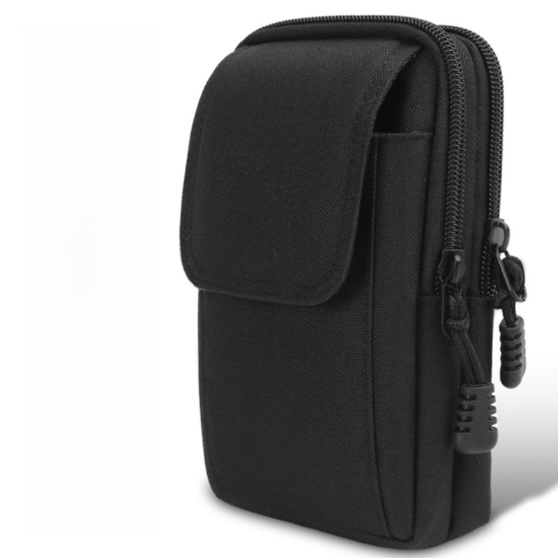 Black Multi-Functional Double-Layer Outdoor Tactical Belt Bag