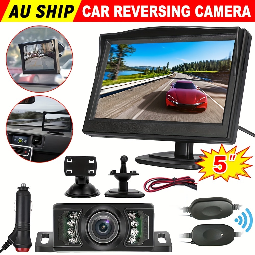 TEMU 5inch Reverse Camera Monitor Reversing Rear View For Car Truck, Back Up Cameras For Truck, Truck Safety, Vehicle Backup Camera, Portable Screen,