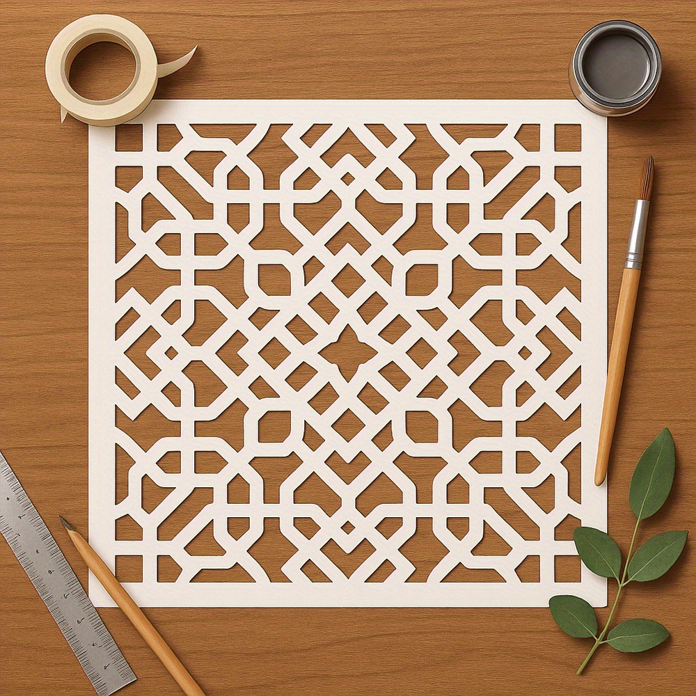 E-shop Große wiederverwendbare Schablone für Farbe, Scrapbooking & Decoupage – Übergroße Präzisionsschablone mit Linien, diagonalen & Kurvenführungen