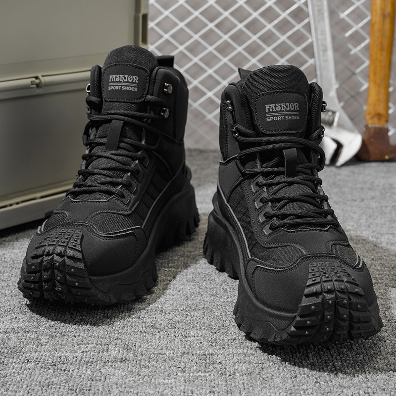 TEMU [sneakers] Autumn New High-top Large-size Sports Hiking Boots, Comfortable Thick-soled Lightweight Casual Walking Shoes, Suitable For Daily
