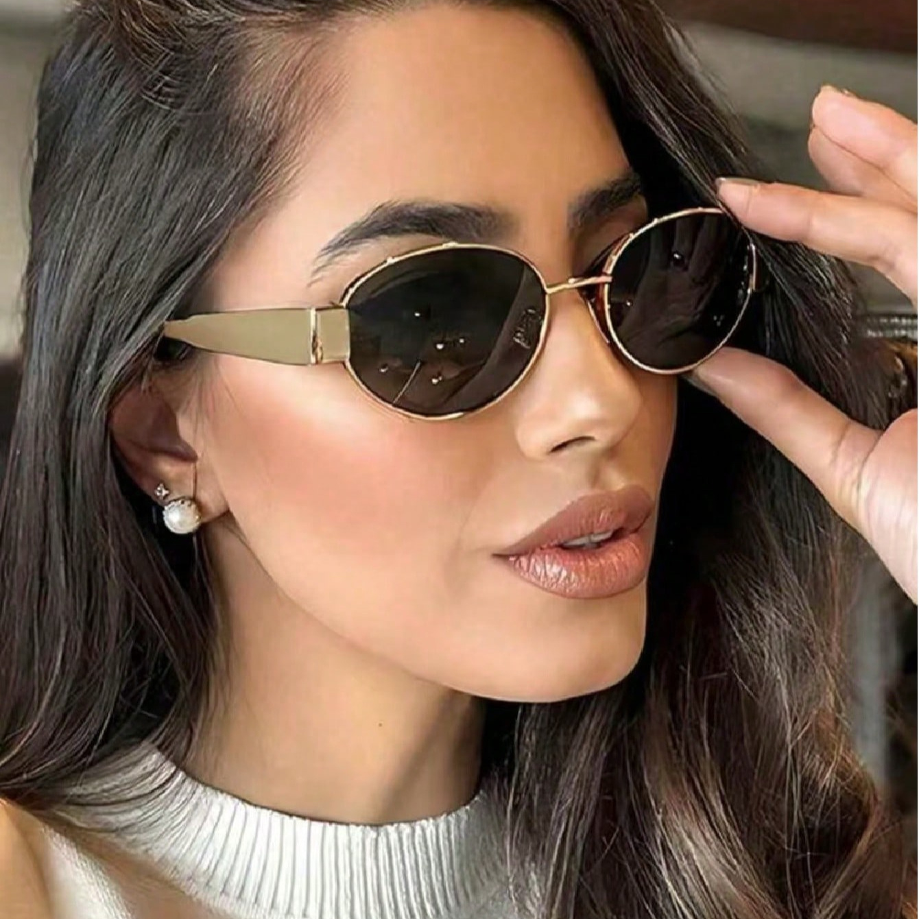 stylish metal frame fashion glasses women durable pc lenses Temu