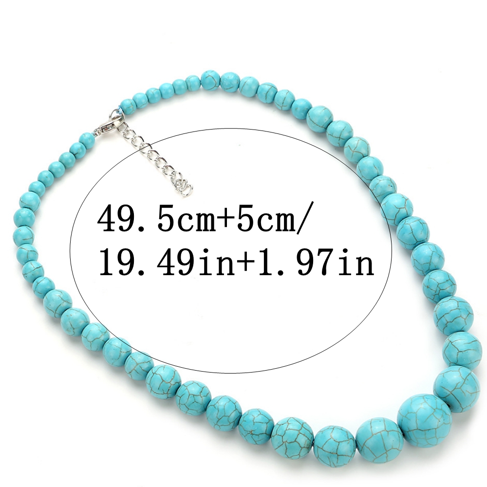 Bohemian Style Turquoise Round Bead Women's Necklace