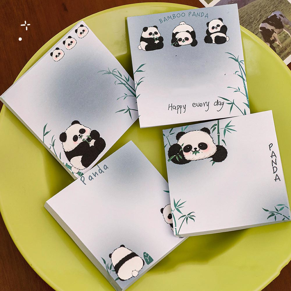 Panda Memo Notes Cartoon Sticky Notes Student Message Stickers
