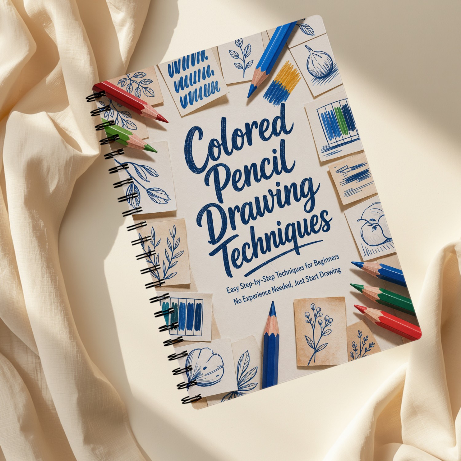 TEMU Colored Pencil Drawing Techniques Journal For Adults, English Version, Step By Step Shading, Blending, Layering & Color Practice, Pencil Art