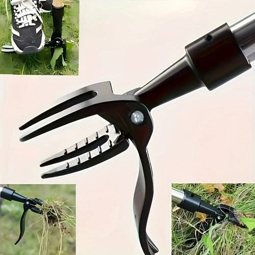 1pc heavy duty aluminum stainless steel 4 claw puller tool head root removal garden weeding tool with design for yard lawn and garden use handle not included stand up puller tool yard maintenance sturdy construction rustresistant material home