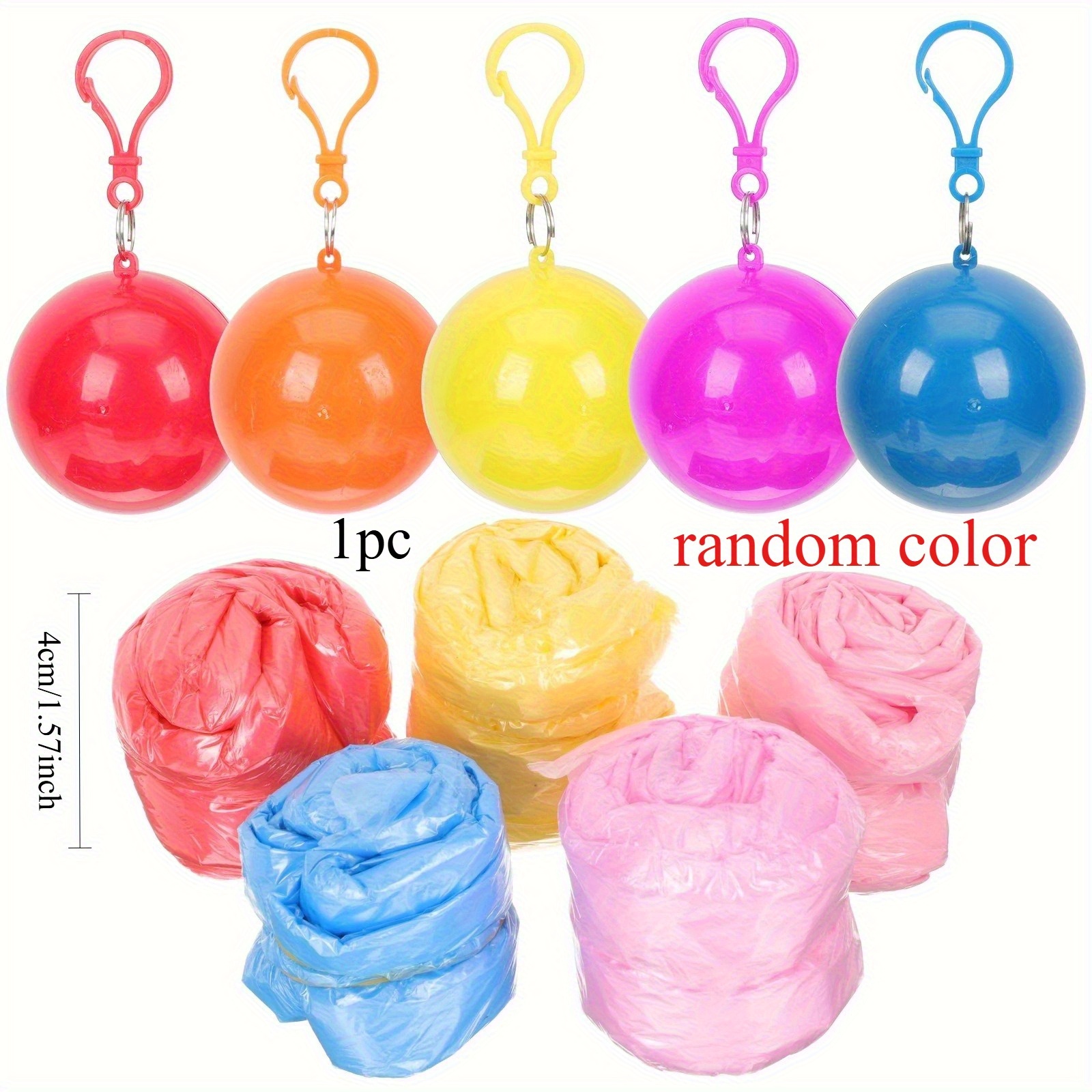 TEMU Portable Raincoat Of Random Color | Foldable Design, Lightweight And Practical, Suitable For Outdoor Sports, Travel, Camping, And Fishing