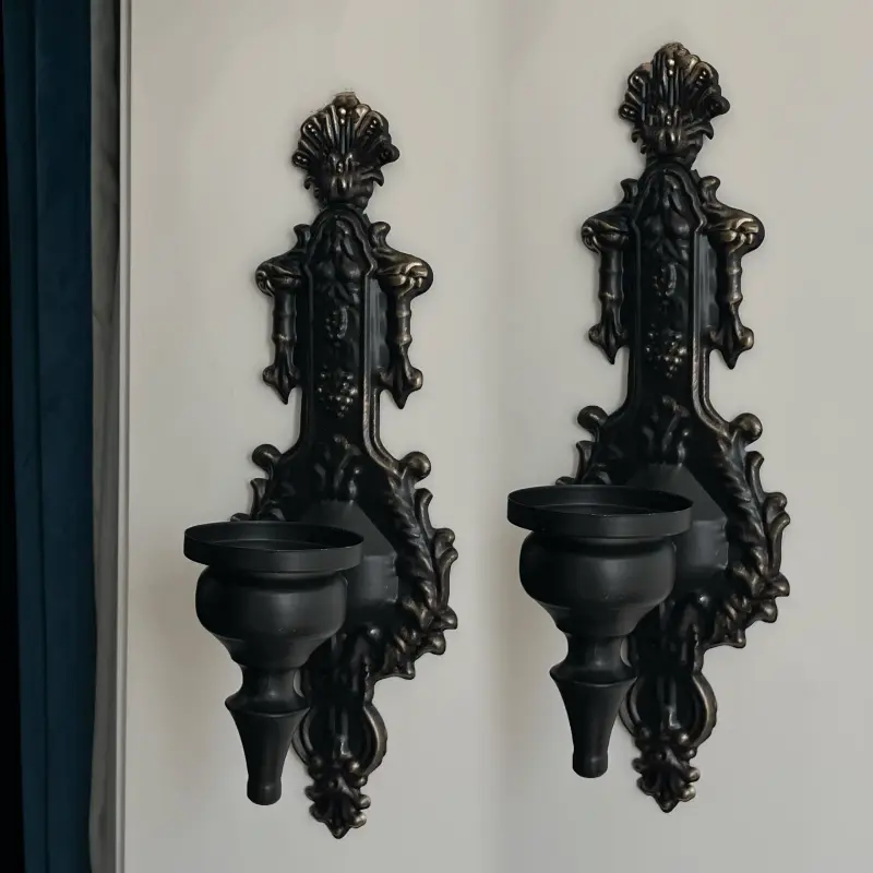 2 stk. vintage geprägte dreidimensionale wandmontierte