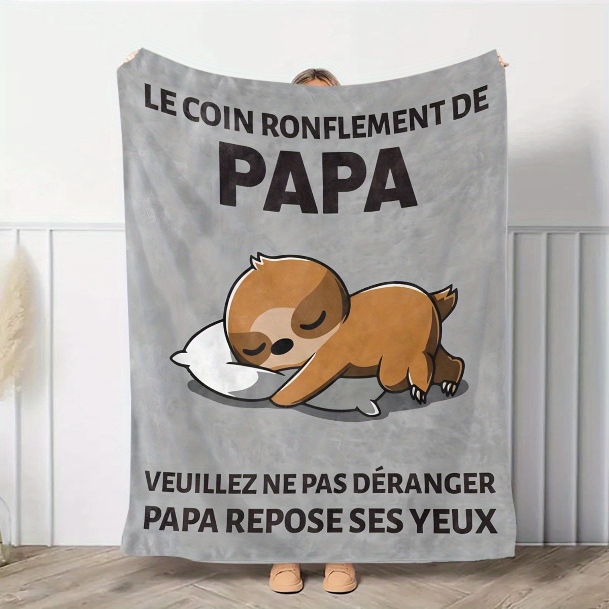 TEMU Couverture cadeau sur le thème de la France pour papa, plaid en flanelle pour canapé, couverture de , 1 pièce