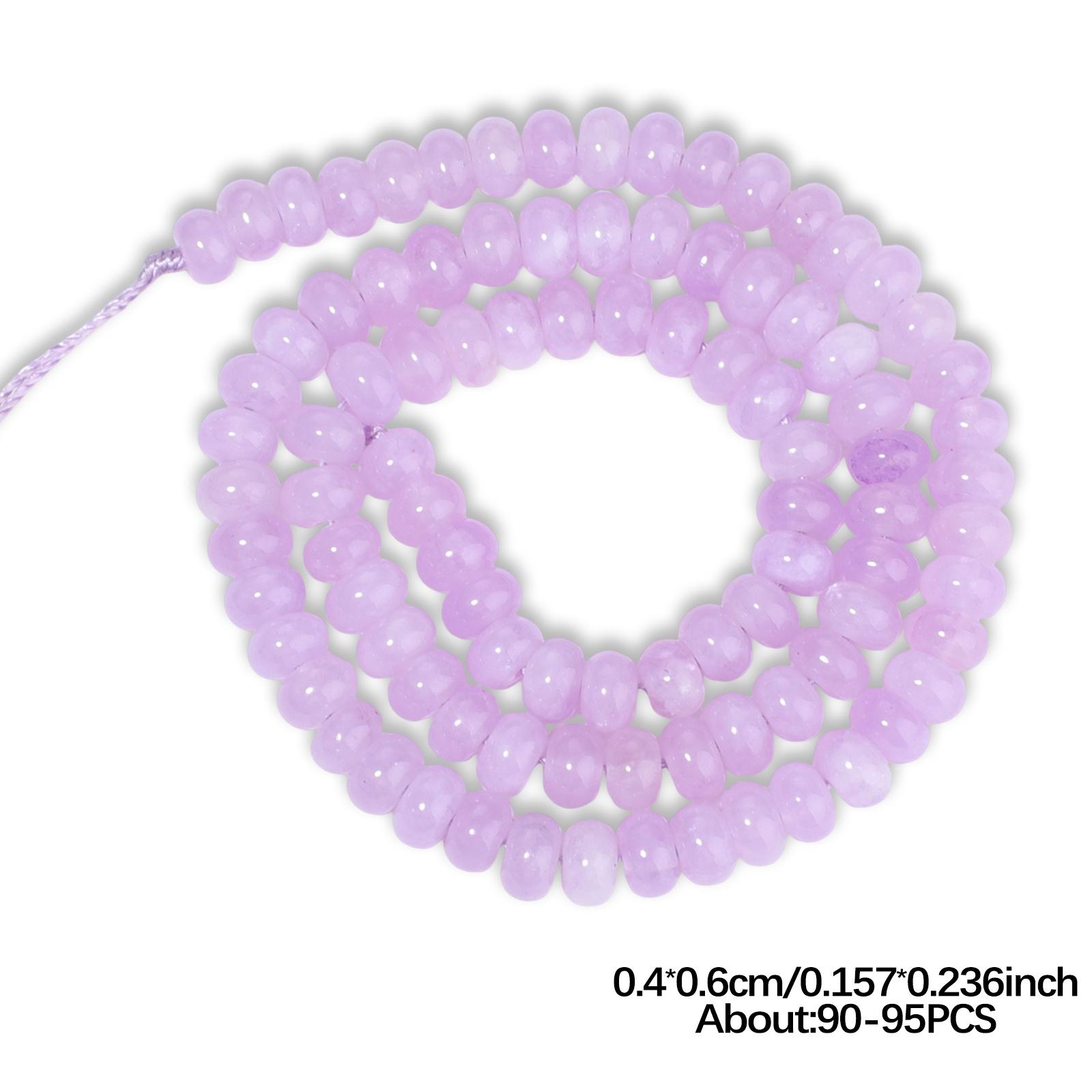 TEMU 4x6mm Natural Stone Light Purple Abacus Beads, Loose Beads, Used For Jewelry Making Exquisite Necklaces, Bracelets, Pendants, Additions, Women's