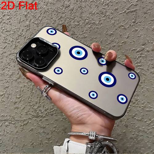 husă de telefon: husă de telefon plată 2d potrivită pentru iphone 17 16e 16 15 14 13 12 11 x xr 8 7 plus, talisman de protecție cu ochiul rău, design cu simbol turcesc pentru husă de telefon, -invidie, amuletă cu model de albastru și alb, accesoriu la modă, cadou