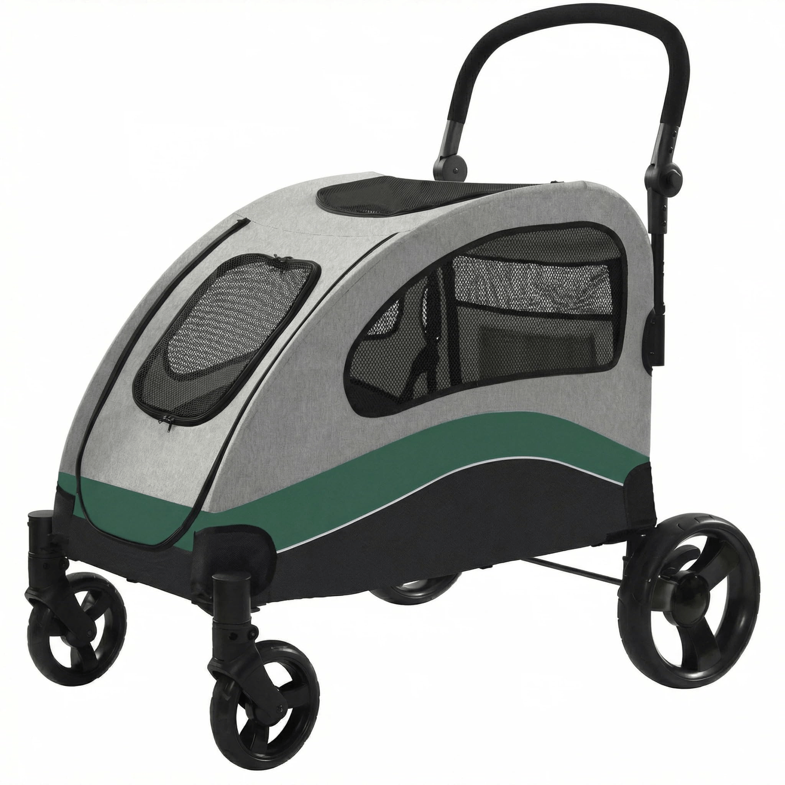Dog Stroller For Large Dogs Extra For Large Pet Stroller Up To 160 Lbs Ventilated 360 Degree Rotating Wheel Pet Wagon With Adjustable Handle And Storage Pocket