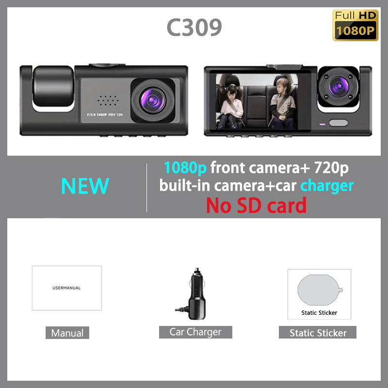 Cámara de Coche TOTNG Delantera y Trasera con Soporte de Ventosa, Cámara DVR 1080P Delantera y 720P Trasera, Visión Nocturna, Ángulo Amplio de 170°, Sensor G, Grabación en Bucle, Monitor de Estacionamiento, Adecuada para Todos los Vehículos, para Coches, Camiones, Motocicletas - Imagen 5