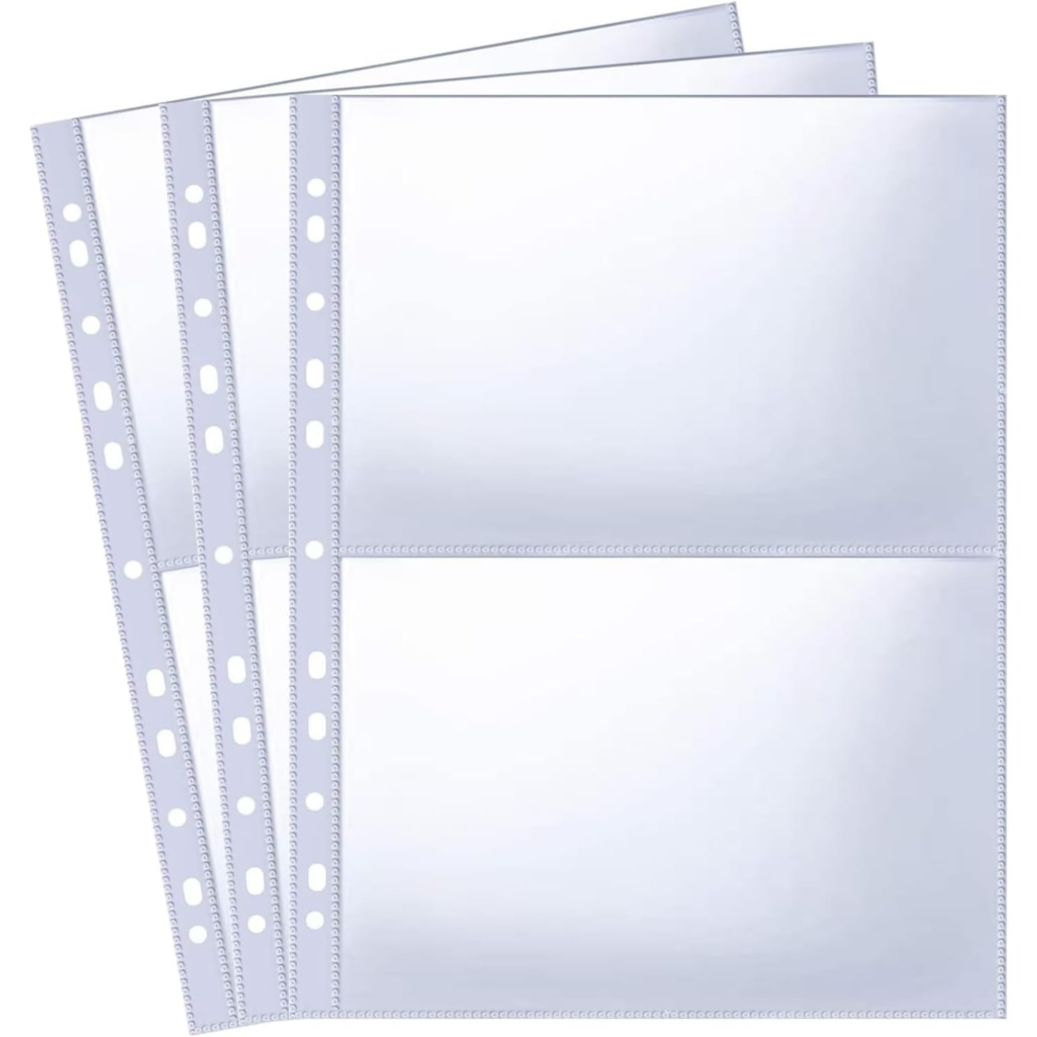 30pcs of 60 pocket a4 photo sleeves transparent postcard sleeves for a4 2 3 4 ring binders photo album supplement pages 2 pocket single sided photo page protectors 31cm 23cm