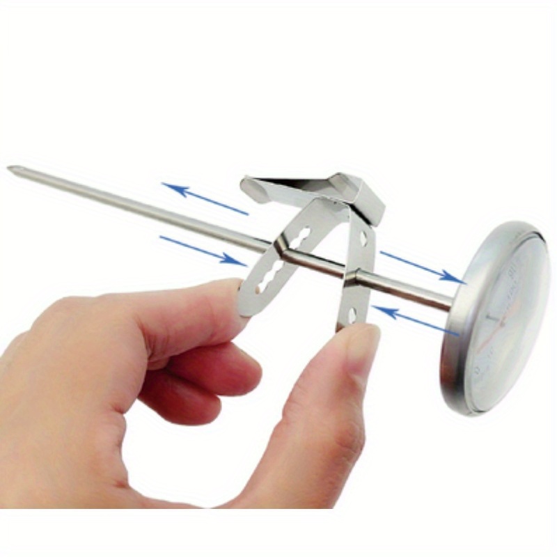 E-shop 1,46 Zoll Edelstahl-Clip für Kaffeetasse Thermometer, Mehrpositionen--Verbrennungs-Halter, Langlebiges Küchenwerkzeug für Zuhause