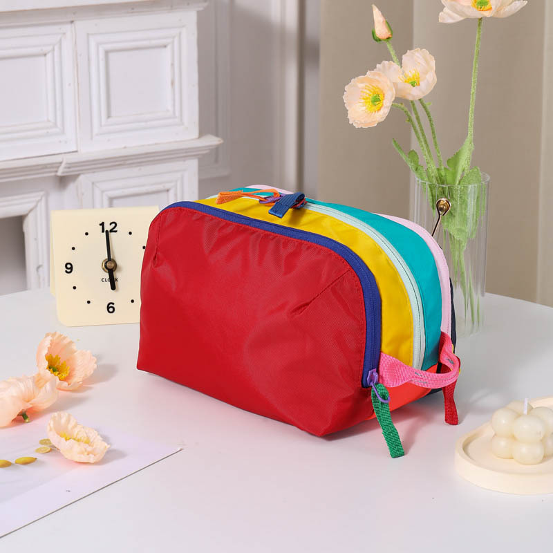E-shop Eine neue Dopamin- Reise-Make-up-Tasche, stilvolle Aufbewahrungstasche, mit drei Hauptfächern mit Reißverschluss, und organisiert, geeignet für