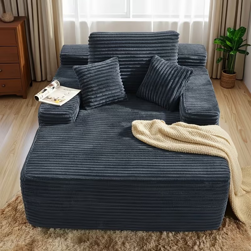 indoor lounge chair 49 6 grey upholstered boneless sofa bed deep seat sleeper sofa reading chairs   couch for living room bedroom movie room no  