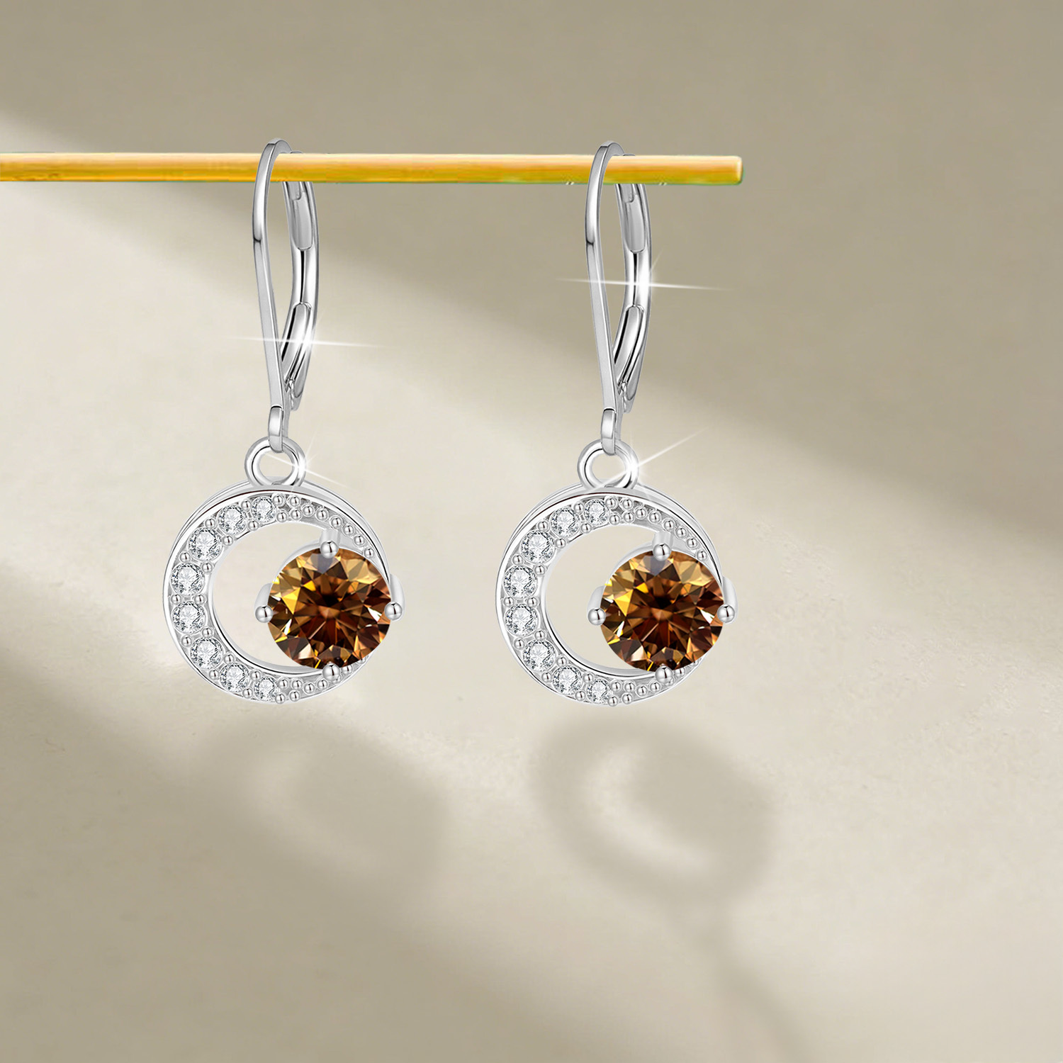 Men's Moissanite Earrings with Hypoallergenic Hooks, Gift for Him