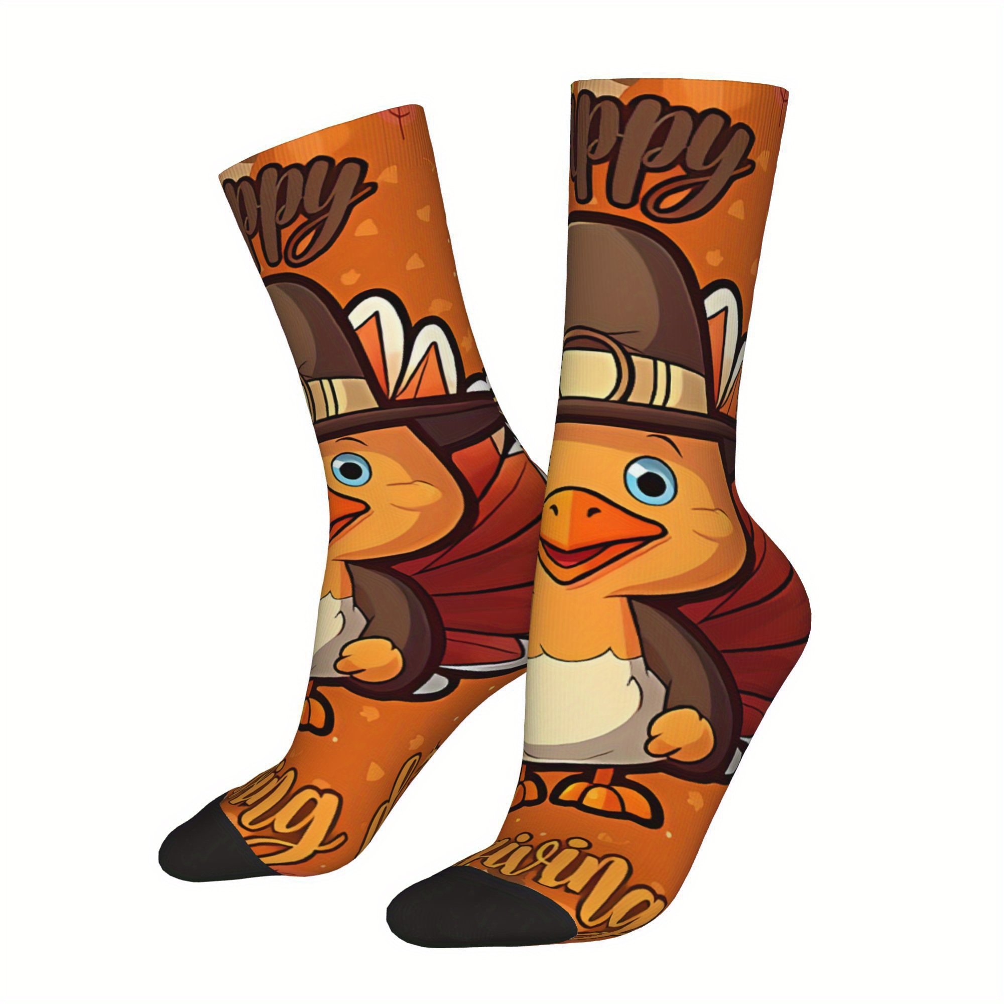 

Happy Thanksgiving Turkey Socks For Men - Funny, Hop Style, Fit, Idea, Cute Socks