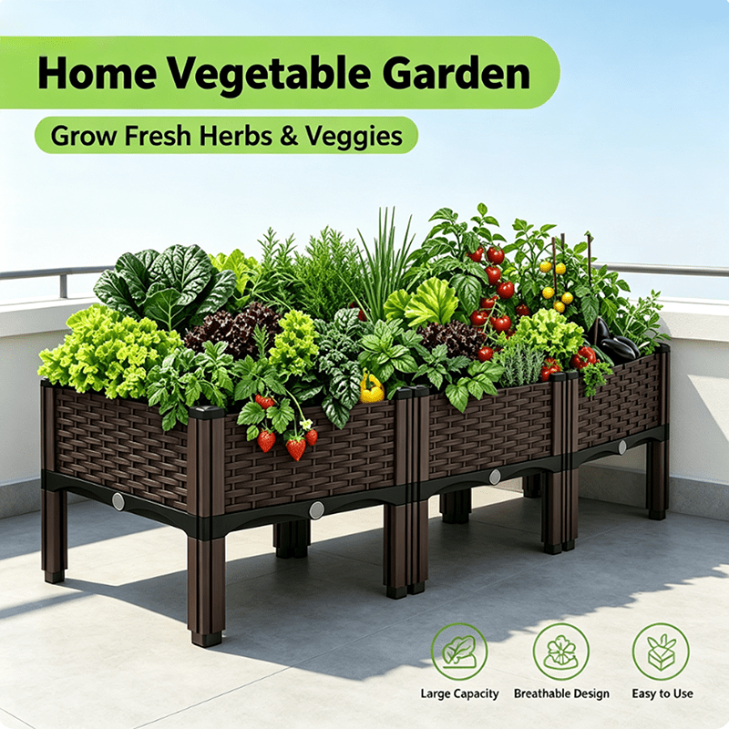 Elevated Planter Box With Legs And Drainage Holes, Self-watering Raised Garden Bed, For Indoor And Outdoor Use, Ideal For Planting Flowers, Vegetables, Tomatoes, And Herbs