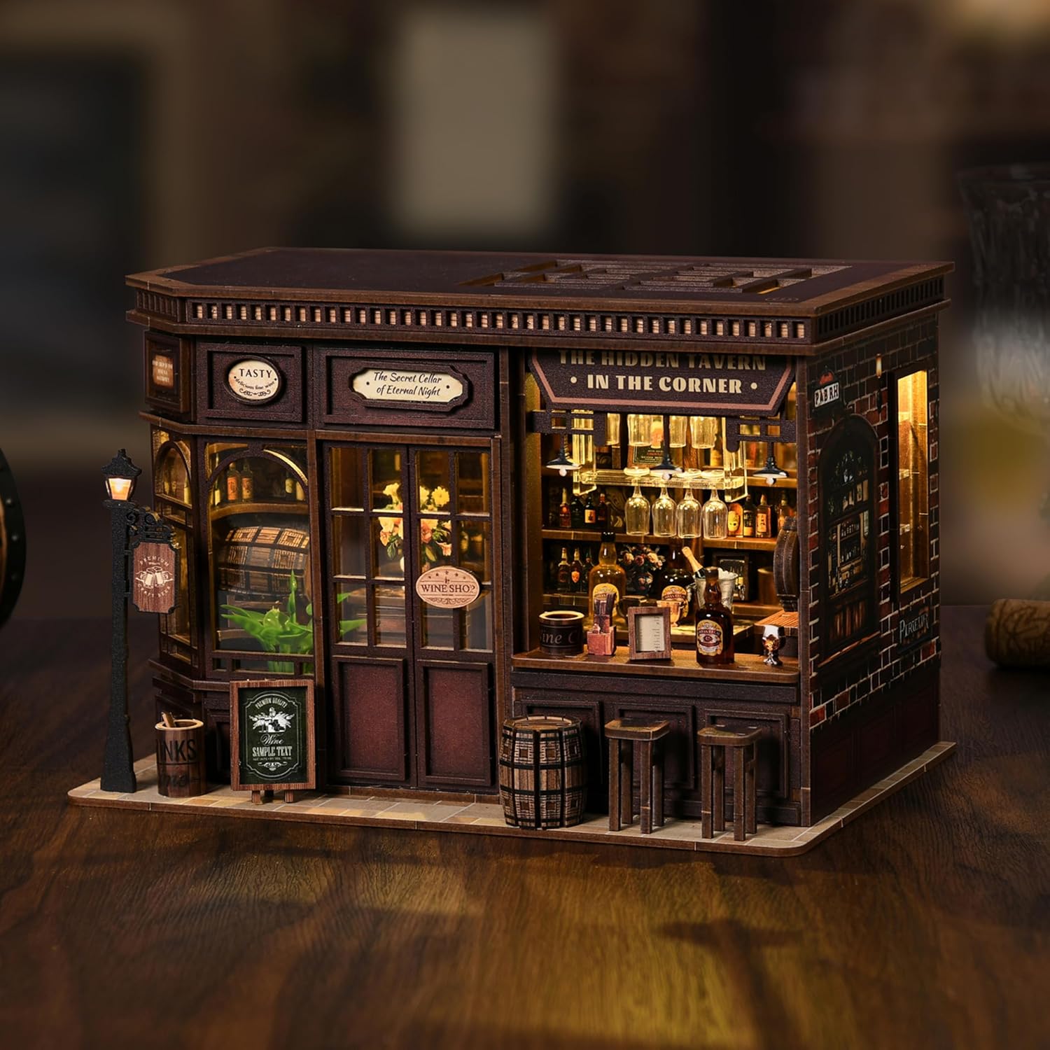 Book Nook Kit - Diy Miniature House Kit, 3d Wooden Puzzle With Warm Led Light, Book Nook Tiny House Bookshelf Decor, Gifts For (corner )
