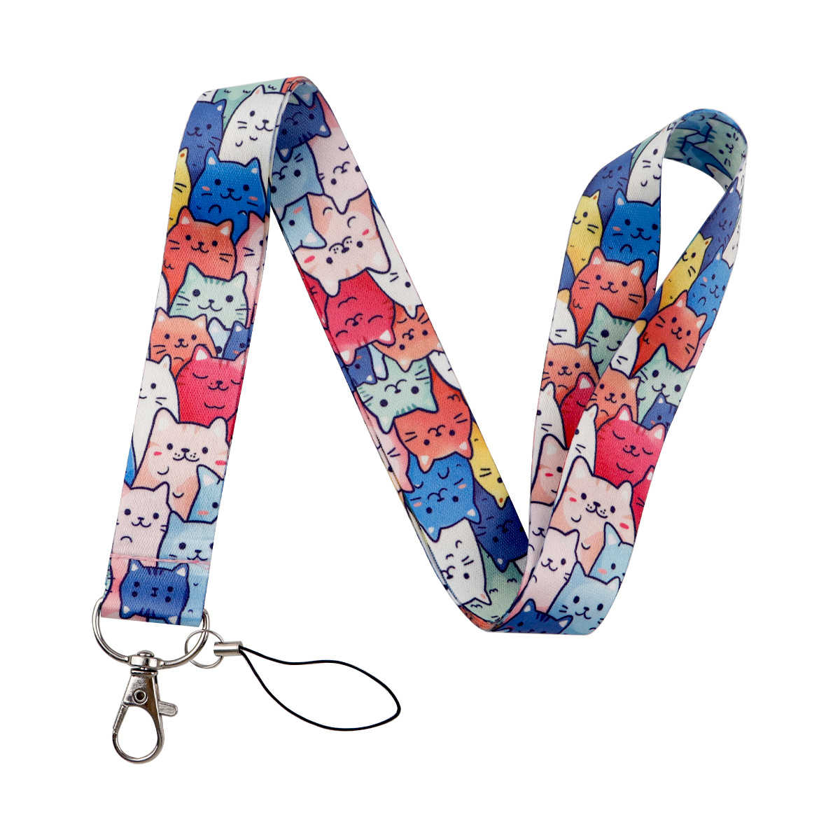 

1pc Dmlsky Lanyard Keychain, Polyester Anime Themed Key Ring Holder, Mixed Color, With Split Ring Closure, For Id Card And Badge, Suitable For 15+