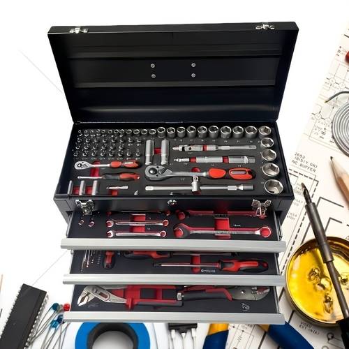automotive repair tool set ratchet wrench and screwdriver combination kit with thickened portable storage box car emergency repair home auto repair all in one tool set for dismantling and assembly in