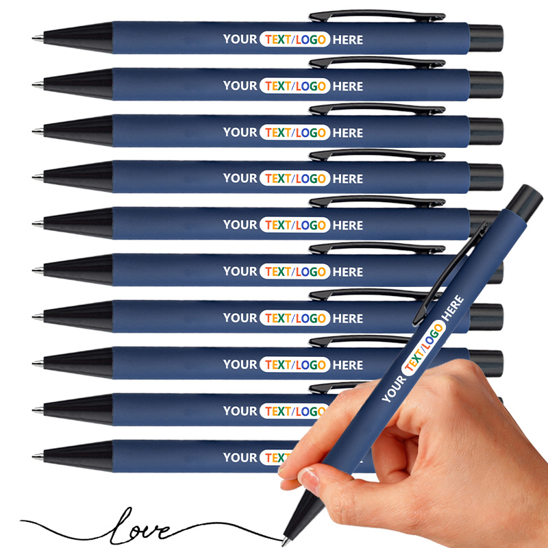 TEMU 10-pack Personalized Metal Ballpoint Pens - Customizable With Names, Logos, And Messages - Corporate Bulk Gifts, School Supplies, Promotional