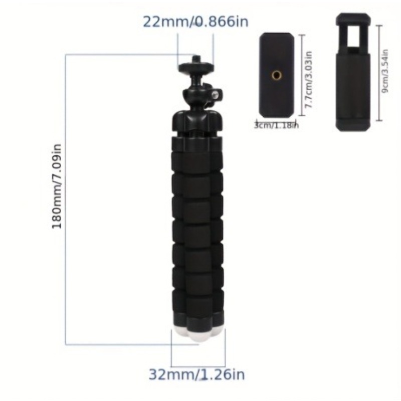 TEMU Octopus Tripod Portable Travel Phone Stand Handheld Gimbal Stabilizer Monocular Macro Universal Tripod Professional Vlog Desktop Photography