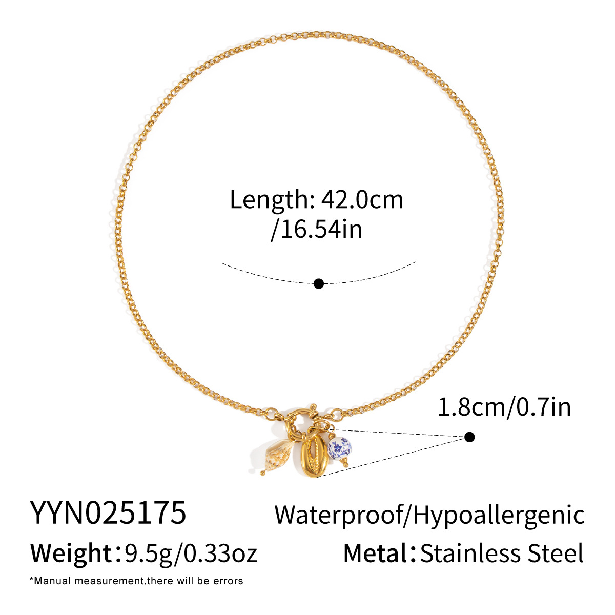 Image of Fashion Gold-plated Stainless Steel Necklace Multi-element Pendant Easy Heart Versatile Jewelry Gifts For Women