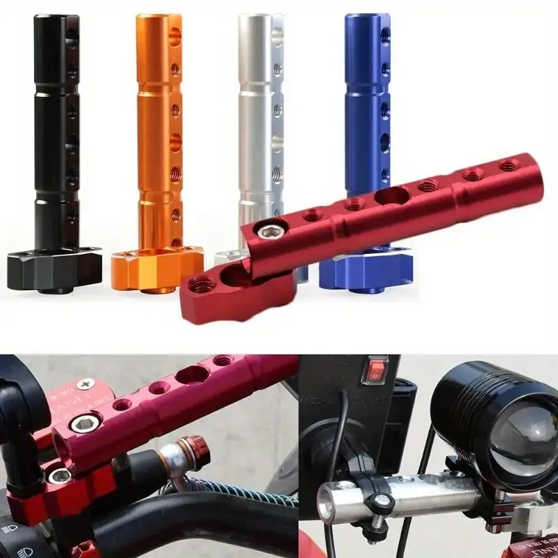 everyday motorcycle extension bracket aluminum alloy spotlight rearview holder fits 22mm mounting clip small size multi color options red blue compatible with most motorcycles or electric vehicles bike upgrade gear sleek motorcycle accessory universal fit mount motorcycle accessories details 2