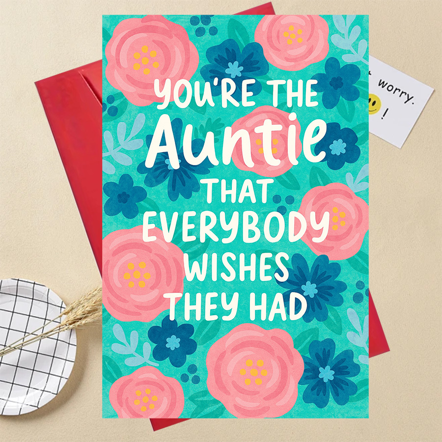 TEMU 1 Humorous Greeting Card - "the Good Aunt" Theme, Suitable For Birthdays, Special Occasions, Or Expressing Love And Gratitude!