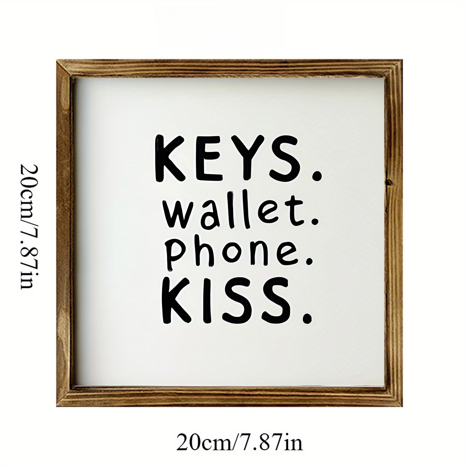TEMU 1pc Wood Key Holder & Phone/wallet Organizer - Wood Frame With Key Hooks, Wall-mounted Entryway Storage, For Living Room, Bedroom - Housewarming