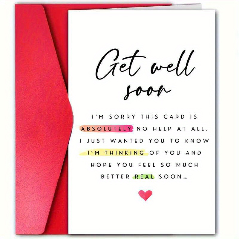 TEMU 1 Card With Red Envelope - Humorous Encouragement Greeting Card, , 4.72 Inches X 7.09 Inches, Suitable For Family, , Parents, Neighbors,