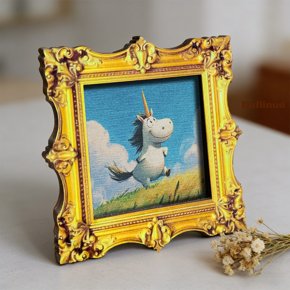 TEMU 1pc Duflinud Wooden Unicorn Fridge Magnet Suitable, Decoration With Running Unicorn, Mini Board Decor For Room,, Refrigerator Door - Fun Gift