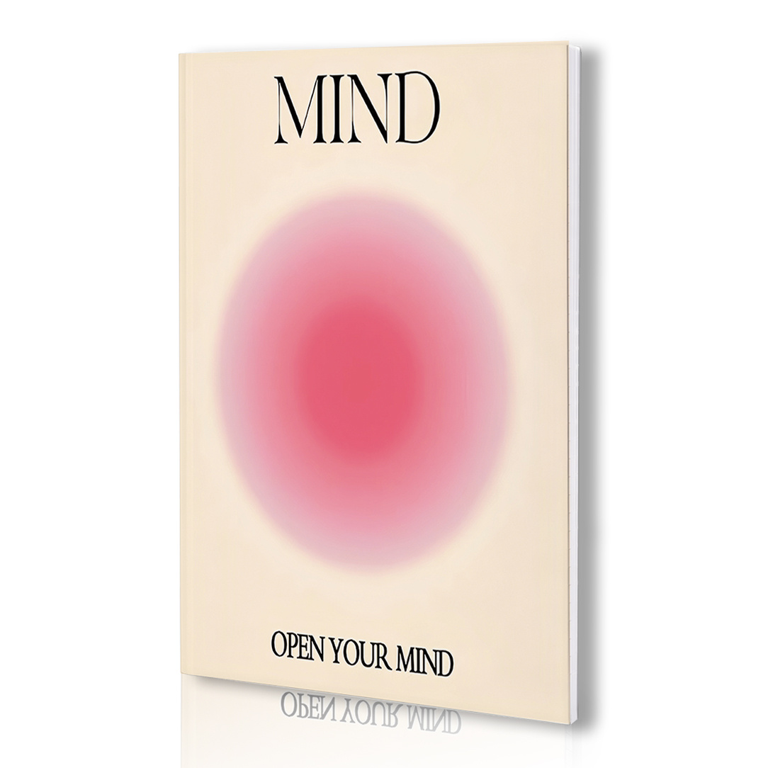 TEMU 1pc, Agenda à motif de slogan " MIND", avec de design de cercle dégradé, adapté à l'enregistrement de l'esprit, à la planification , à la note