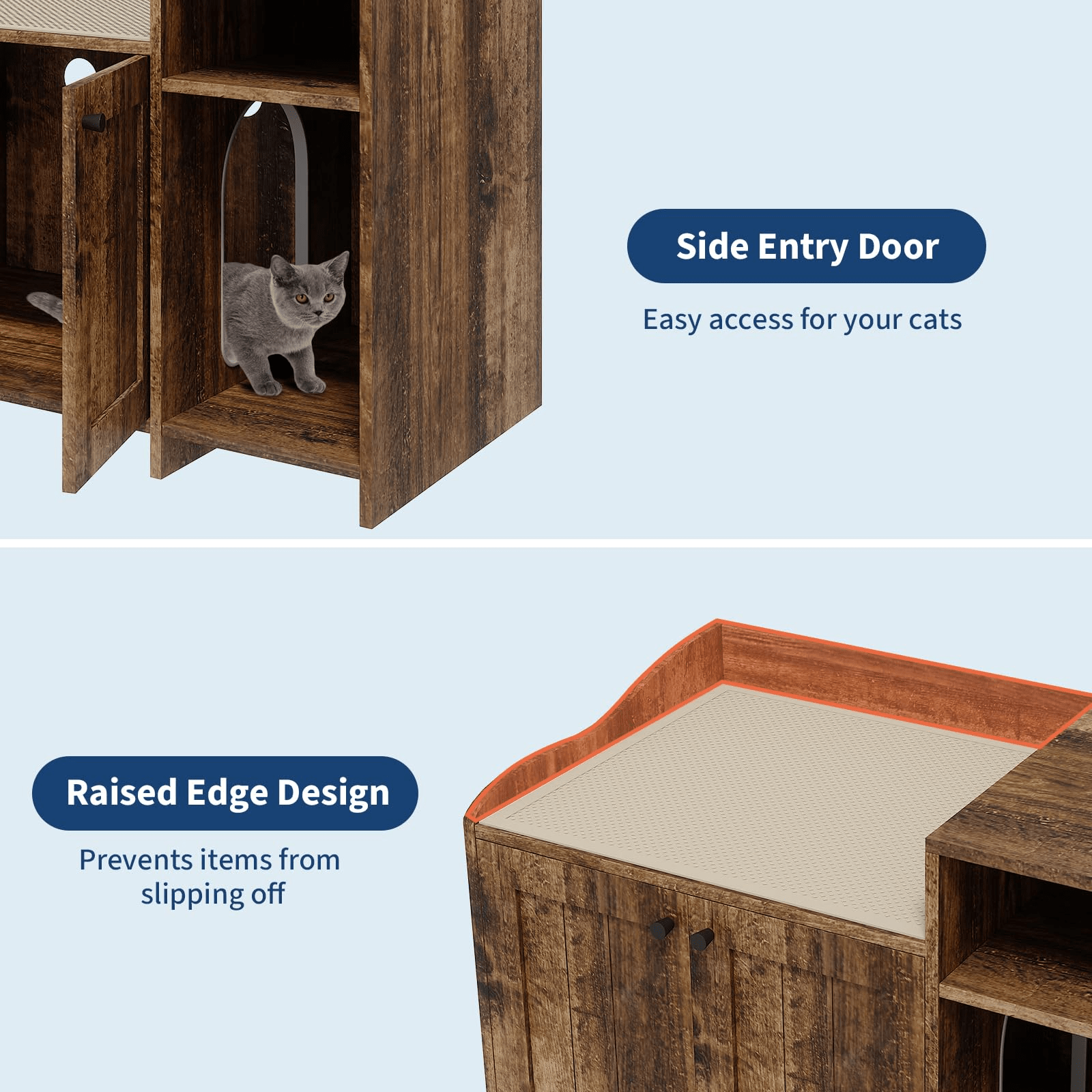 Cat Litter Box Enclosure with Storage Space