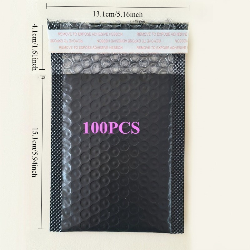 100pcs black   shockproof protective pouches reusable cushion packaging bags for jewelry small items shipping daily storage