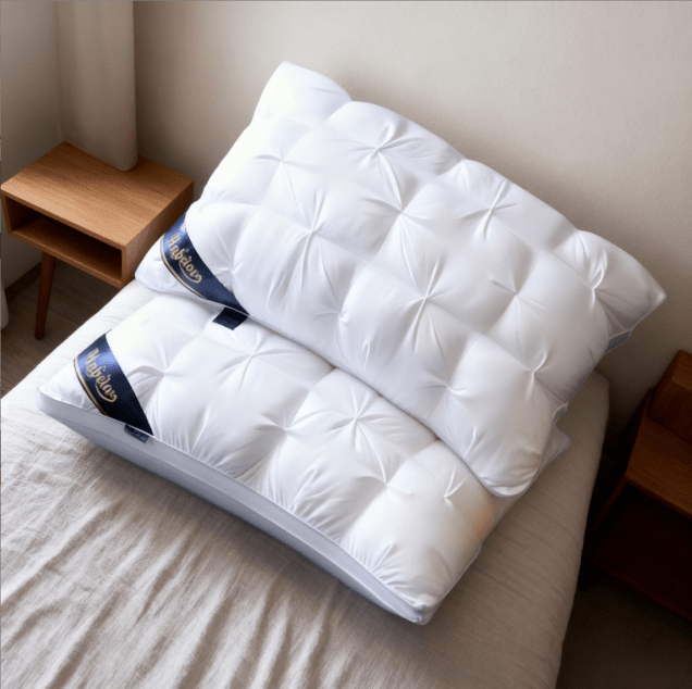 1/2pcs Luxury 5-Star Hotel Quality Pillows - Deep Sleep Neck Support, High Density Non-Sagging All-Season Pillowcase with White Satin, 100% Filling, Vacuum Compressed Packaging (White), Home Comfort, Quilted Design, Premium Fabric