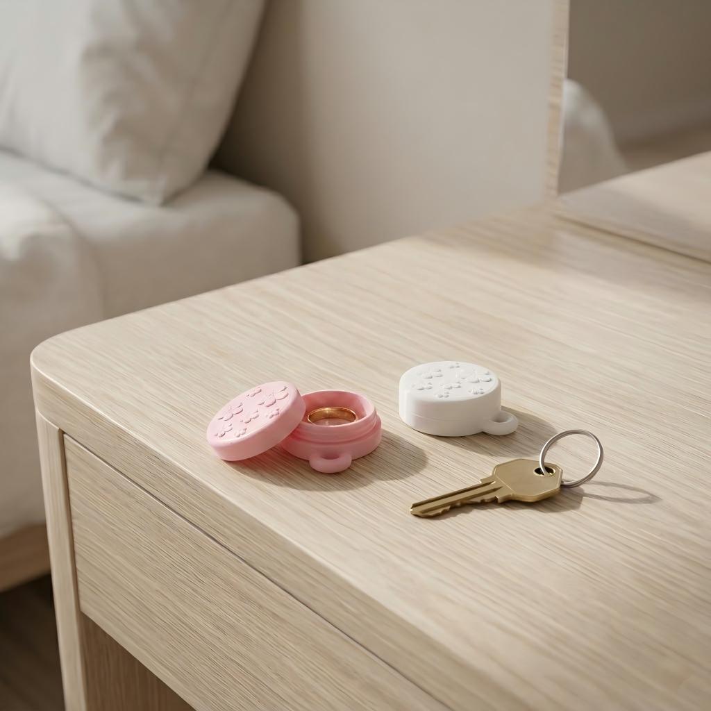 2pcs Flower-Shaped Jewelry Storage Boxes in Pink and White